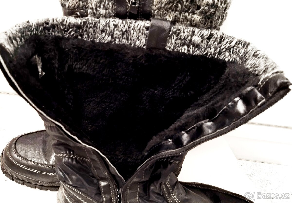 PRODÁM Dámské zimní boty S KOŽÍŠKEM Hnědé - 6