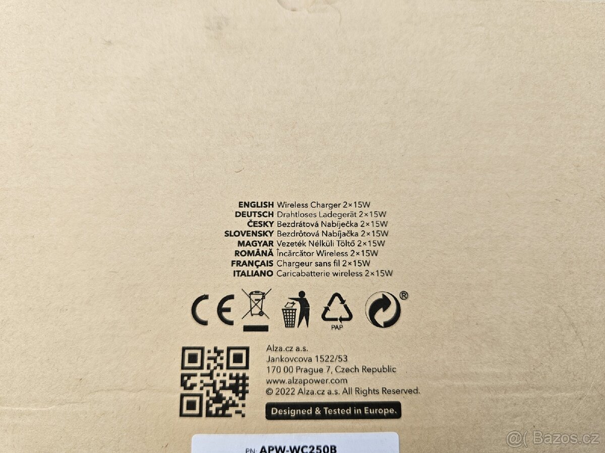 Bezdrátová Qi nabíječka dual 15W - 6