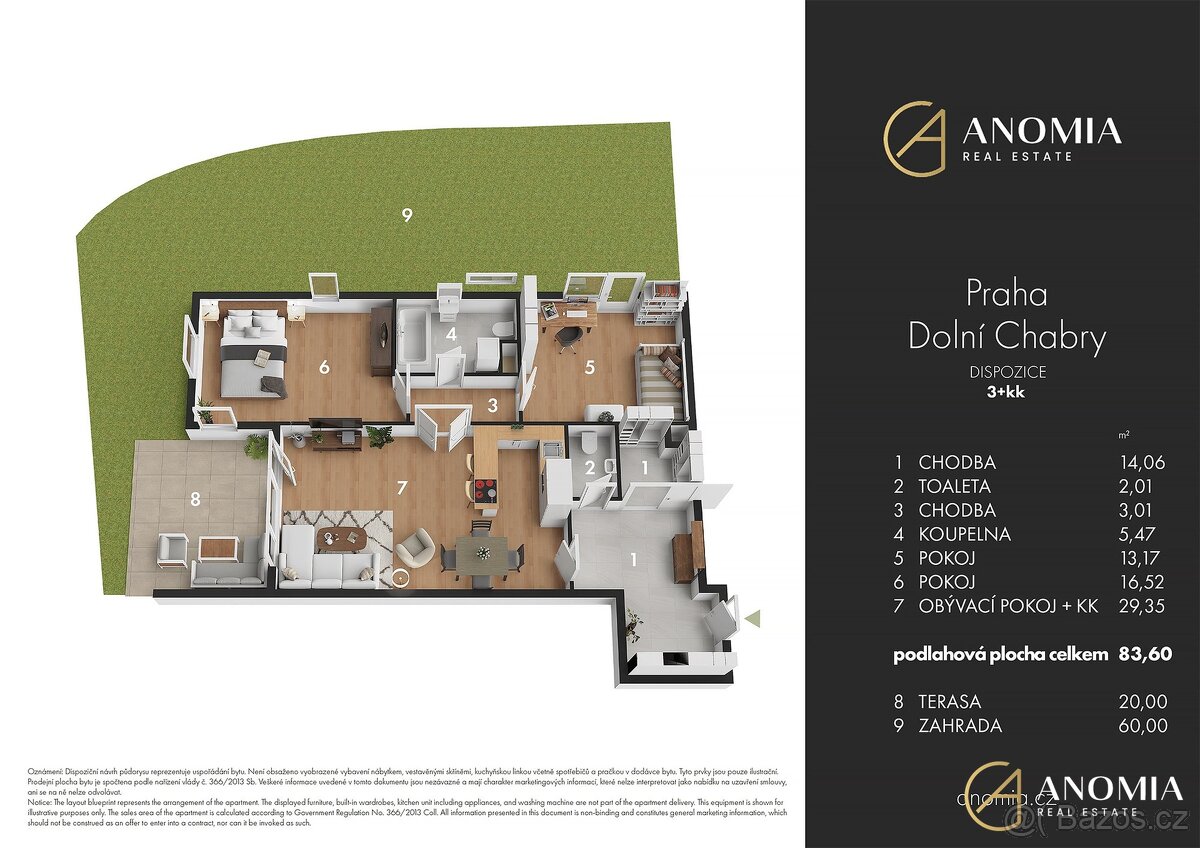 Prodej bytu 3+kk 84 m², Praha - Dolní Chabry, ev.č. 00491 - 6