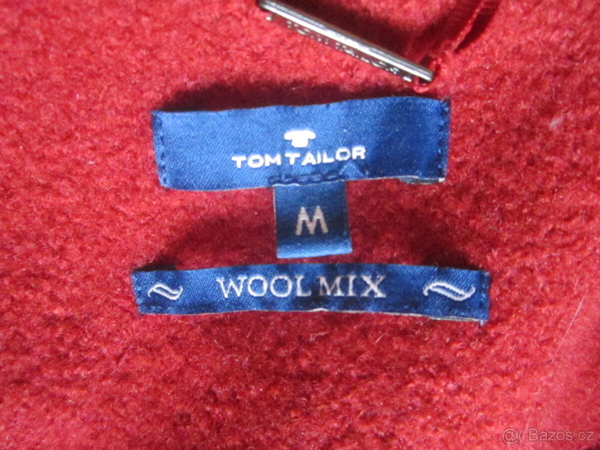 Vlněný kvalitní kabát Tom Taylor, vel. M/38, červený - 6