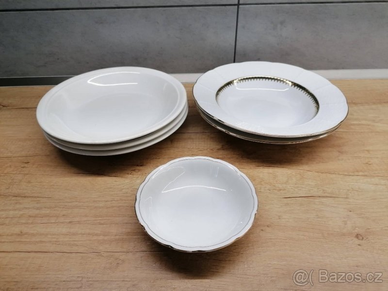 Nádobí: Sklo broušené, ozdobné, keramika, pánve, misky/54 ks - 6