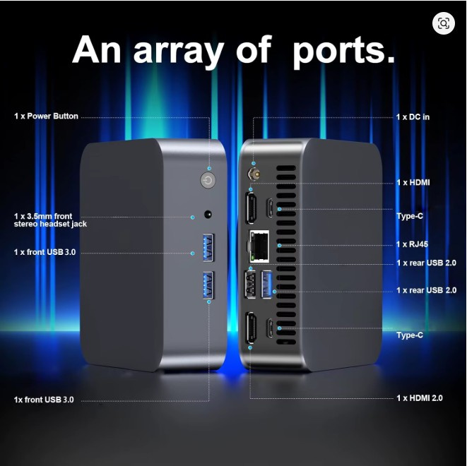 Mini PC i9-10980HK 16GB DDR4 2TB SSD M.2 + Office 2024 - 6