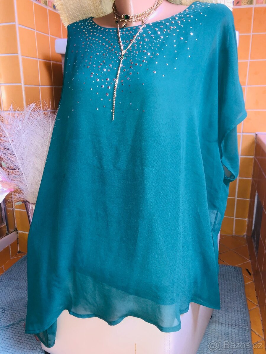 # tunikaXL# spolecenska#halenka #tehotenska# zelena#asymetri - 6