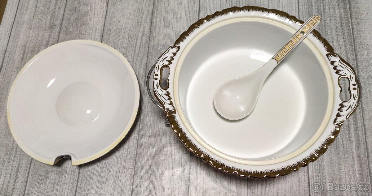 Porcelánový ohřívač jídla / mísa na polévku - 6