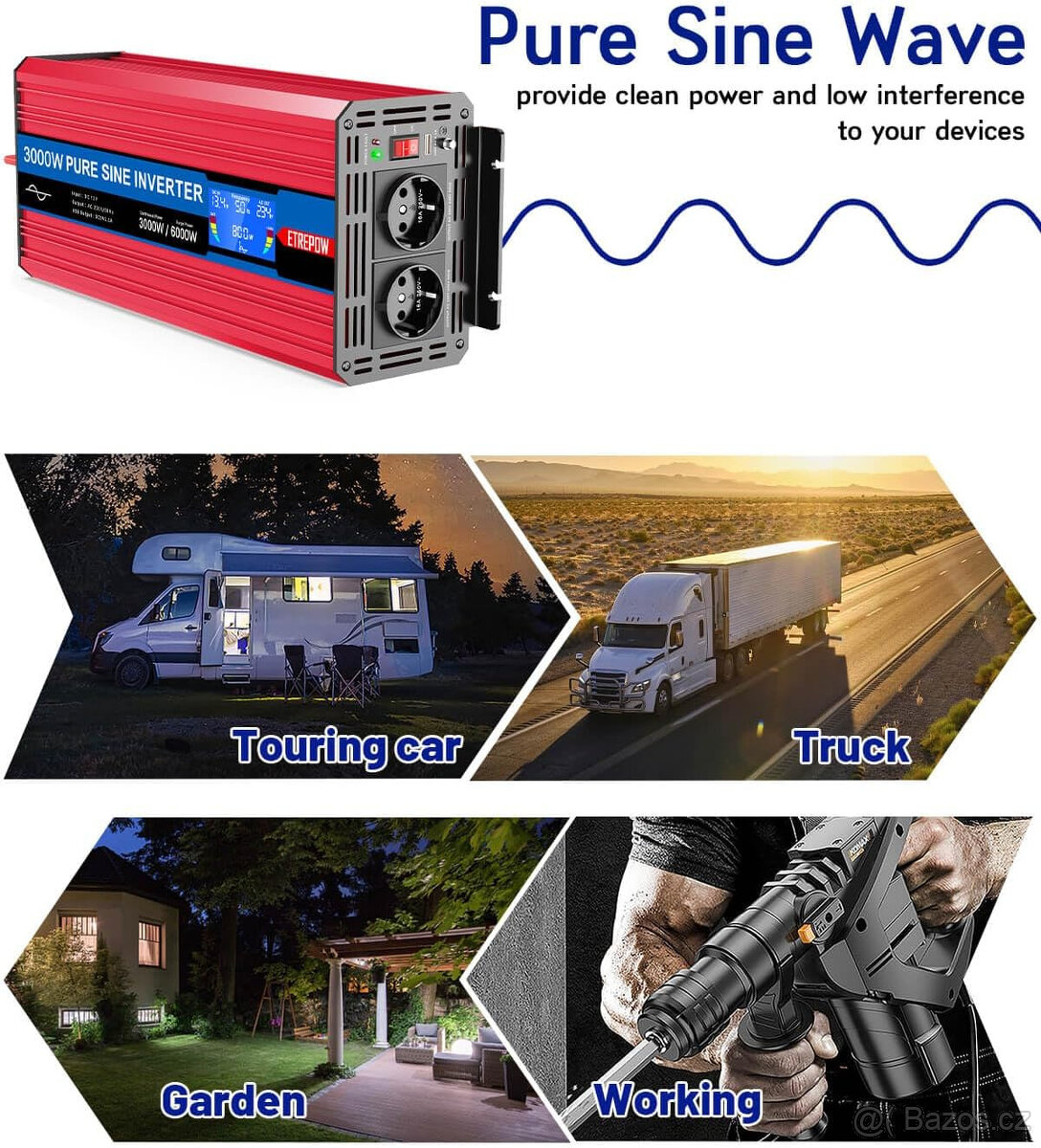 Nový střídač měnič napětí 3000w/6000w - 6