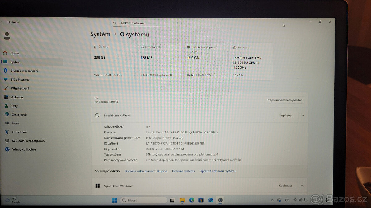 HP ELITEBOOK i5 85, 16GB RAM, 256 GB SSD + taška a nabíječka - 6