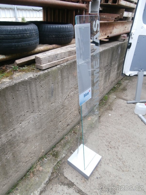 Stojan reklamní skleněný nerez moderní designový za 499 kč - 6