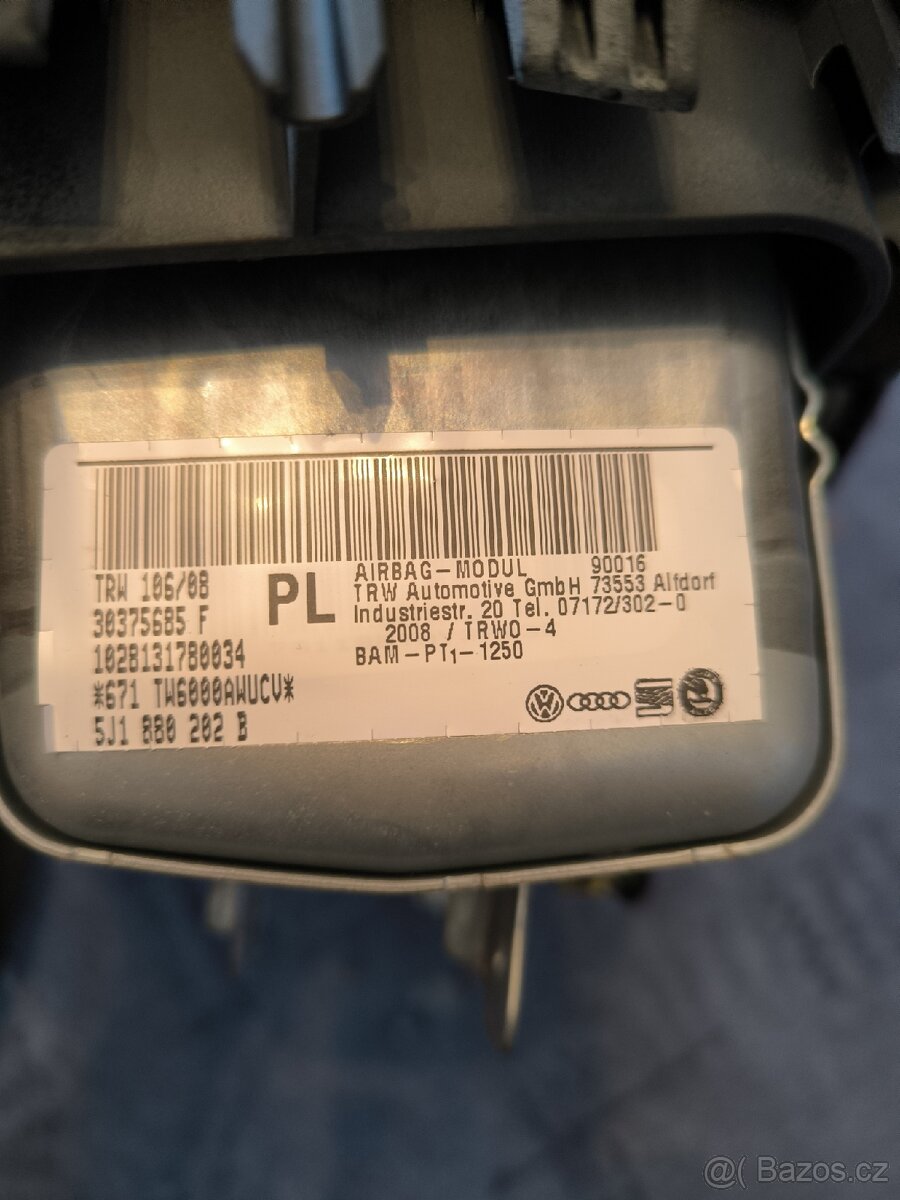 Sada airbag Škoda fabia 2 , 5J předfacelift, Roomster. - 6