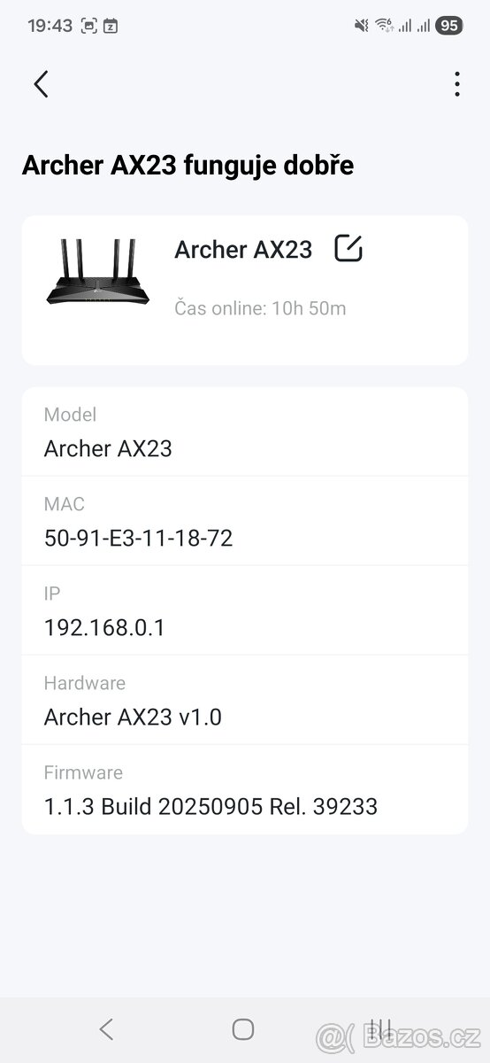 Wi-Fi 6 router TP-Link Archer AX23 / AX1800 (ZLÍN) - 6