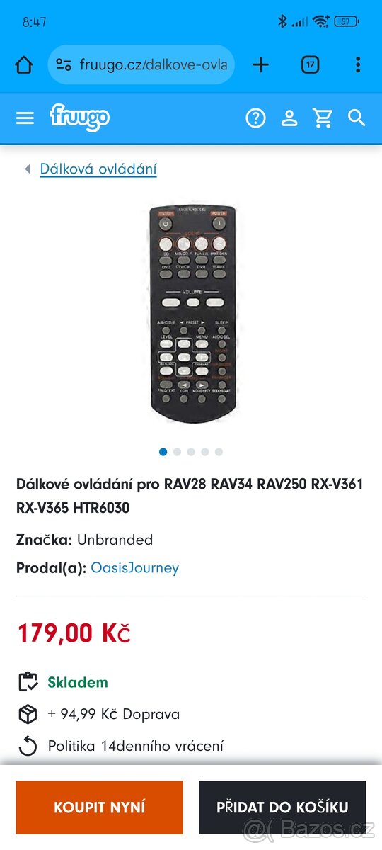 Prodám receiver Yamaha HTR 6230 - 6