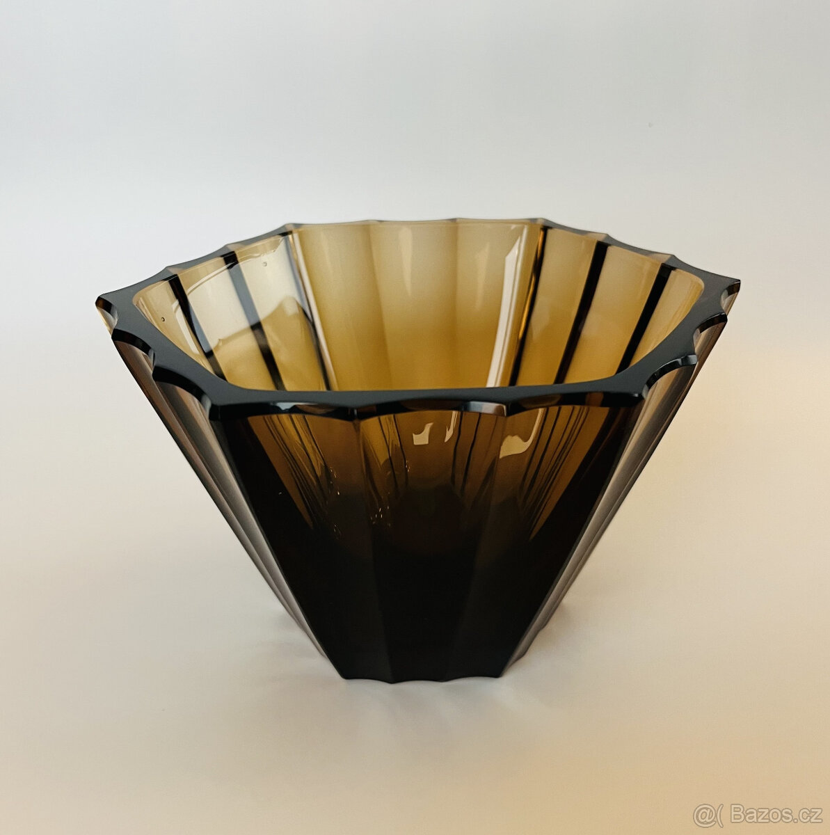 Moser Váza, žardiniéra V 10 cm, kouřové sklo - 6