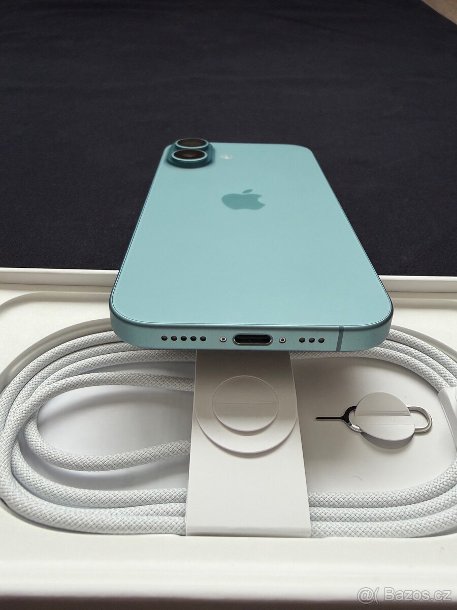 Prodám iPhone 16, 128GB, modrozelený, záruka do 20. 9. 2026 - 6