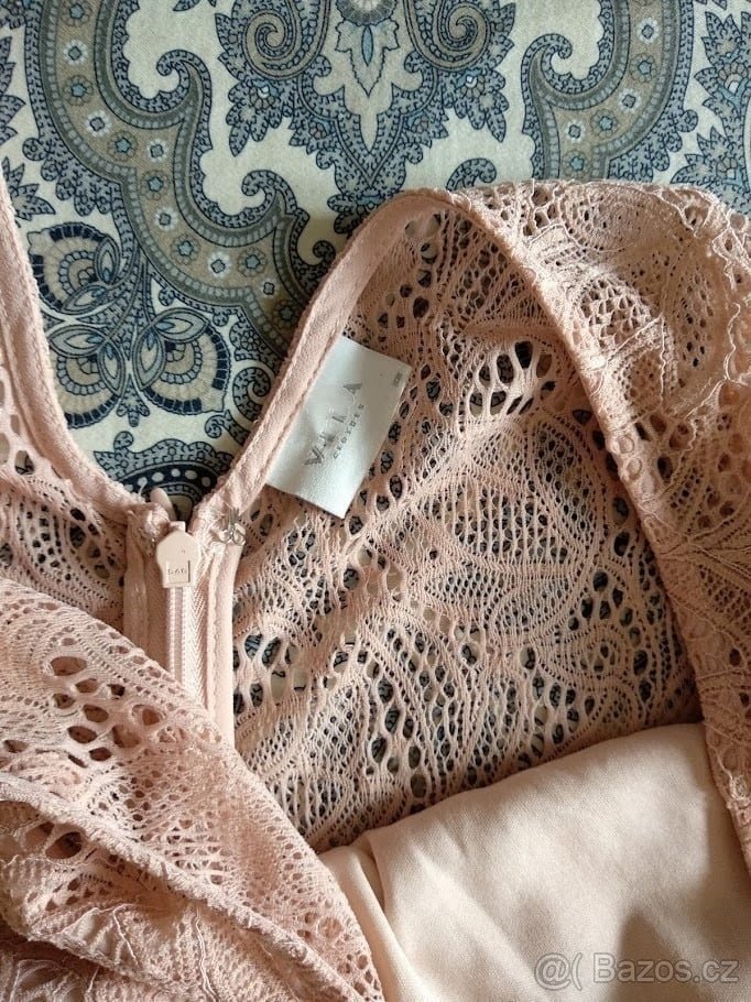 Dlouhé starorůžové šaty, vel. S-M. - 6