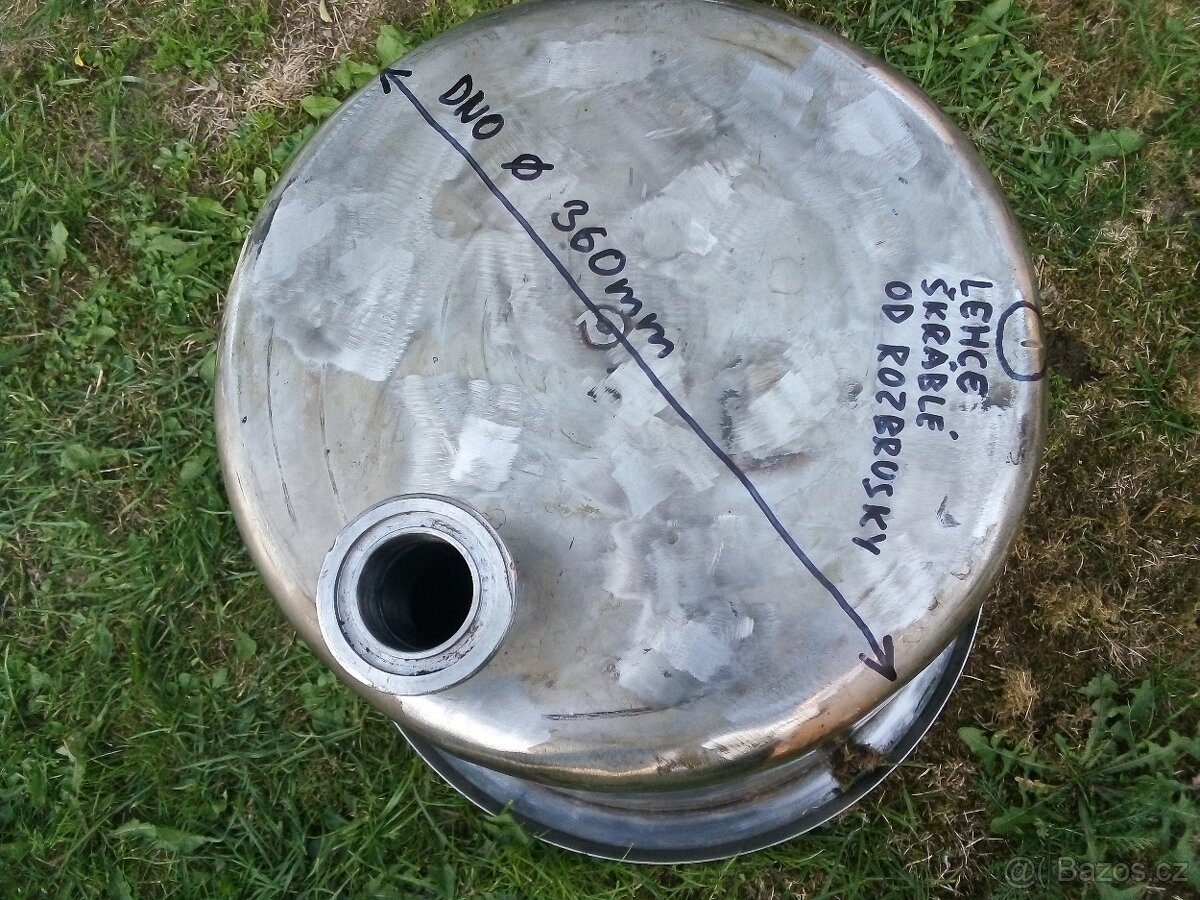 Nerezová INOX nádoba s lemem, výpustní dírou a přírubou. - 6