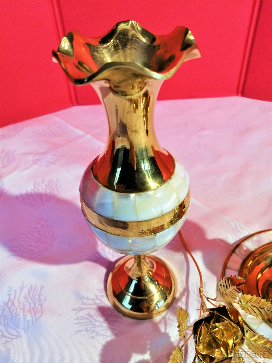 Dekoratvní mosazná sada s perletí - 6