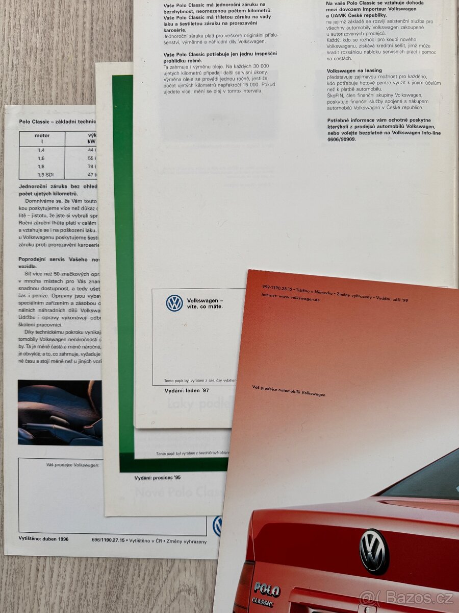 VW Polo prospekty a dílenské příručky - 6