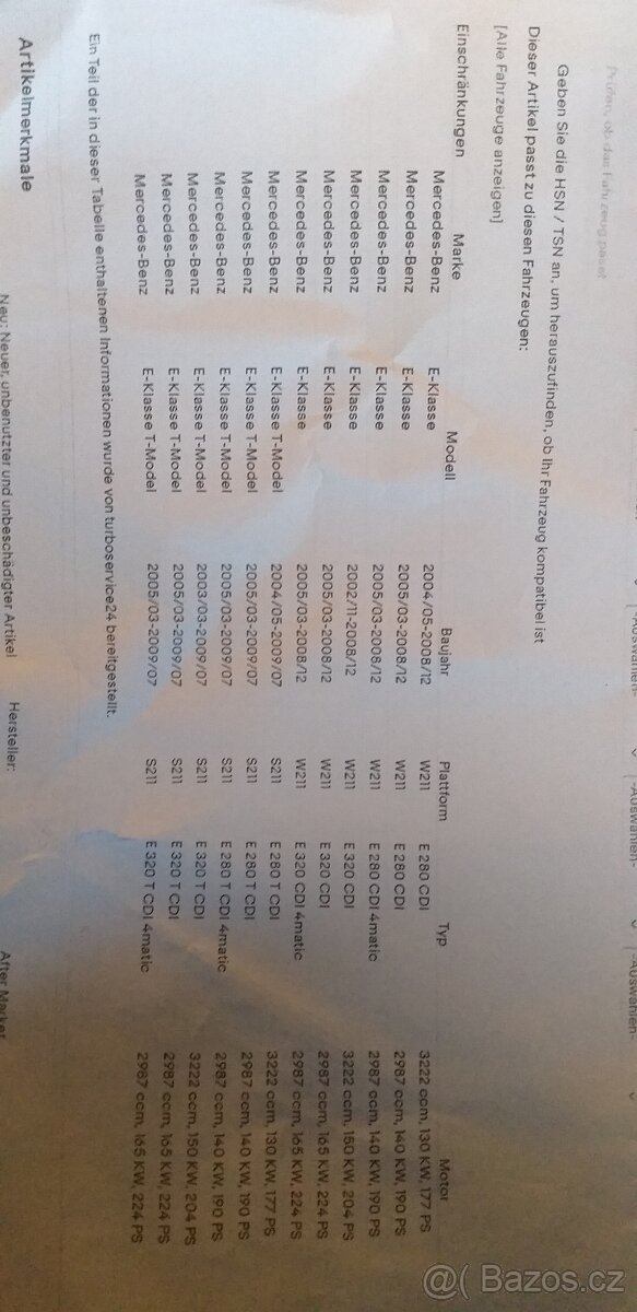 Prodám nový DPF na Mercedes 3,0 Diesel - 6
