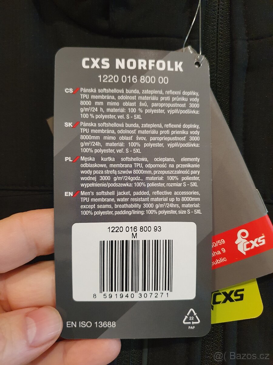 Bunda CXS NORFOLK, zimní, pánská, černá, vel. M - 6