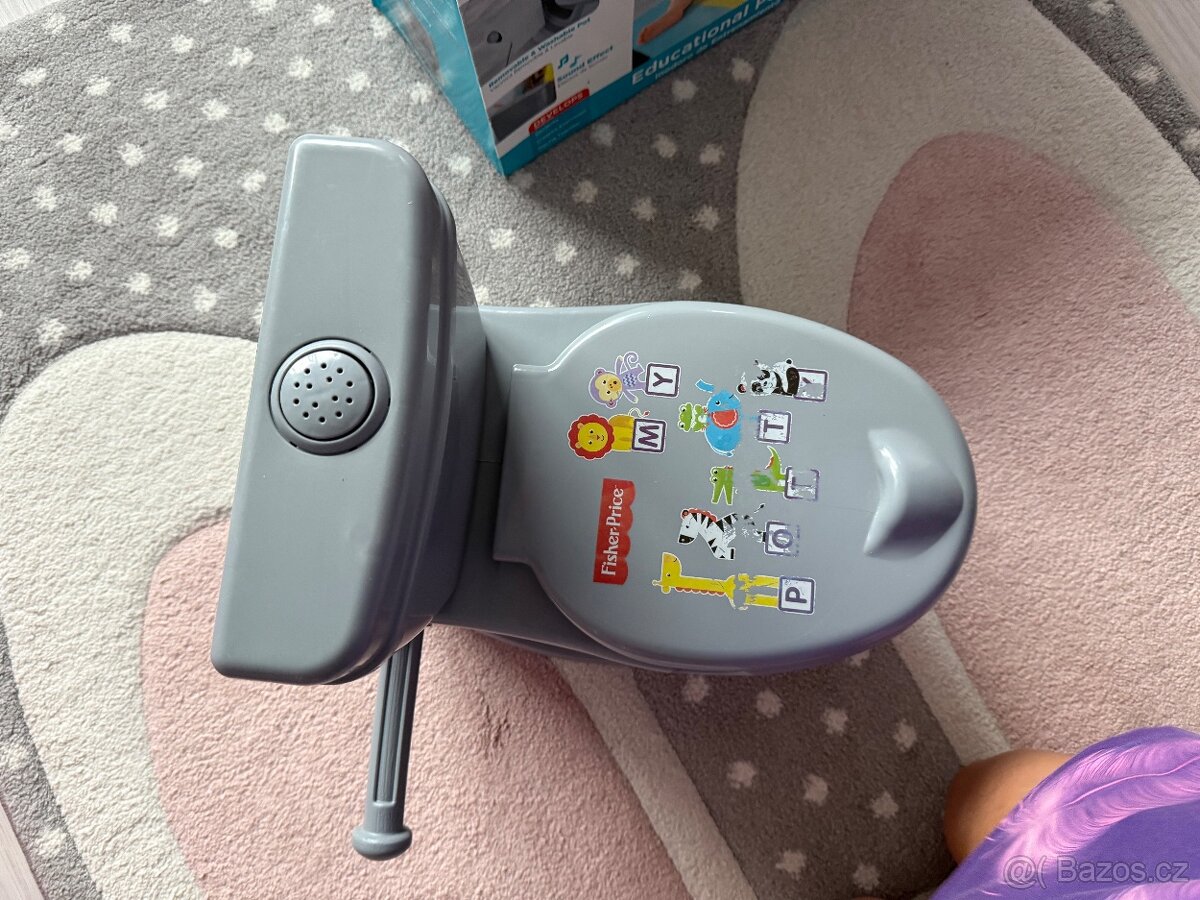 Fischer-Price - dětská toaleta, šedá se splachovadlem - 6