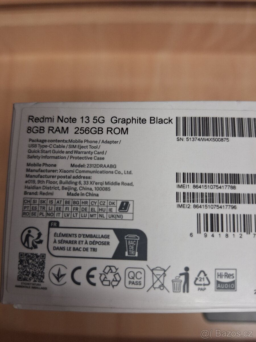 Xiaomi Redmi Note 13 5G, 8GB/256GB Graphite Black - 6