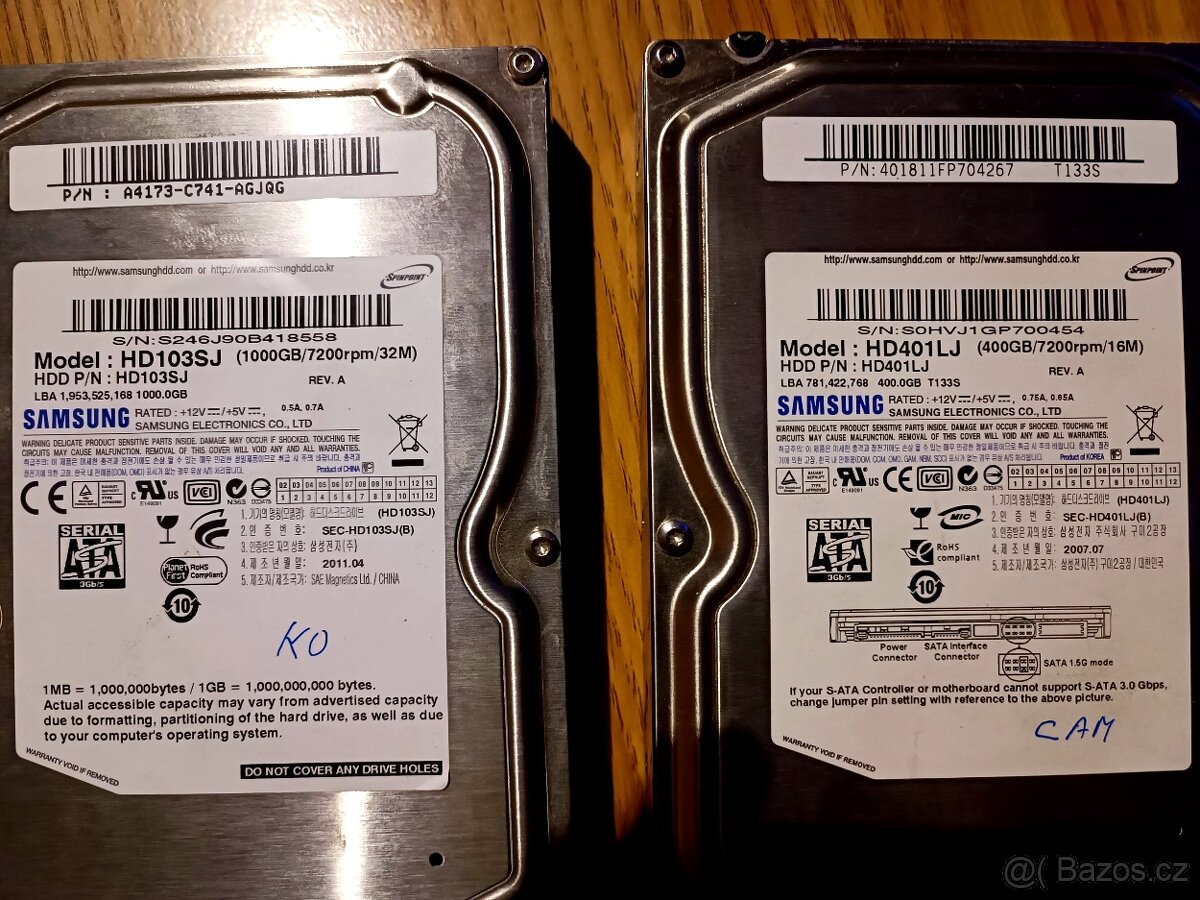 HDD 3,5" 320GB 400GB 500GB 1TB WD Samsung - 6