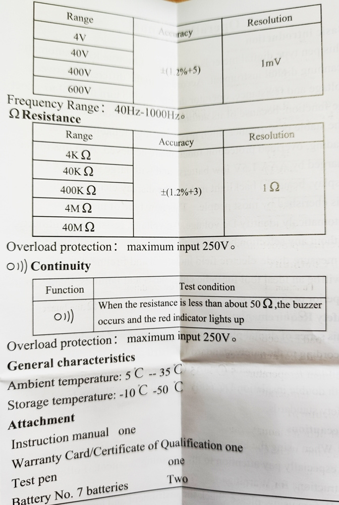 Multimetr ANENG A3006 tužkový 7in1 - 6