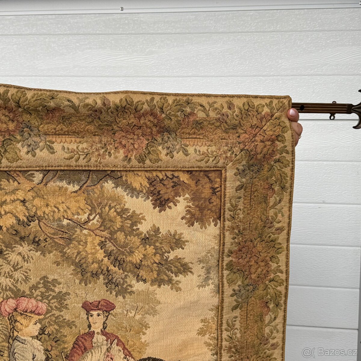 Gobelín s motivem panské vyjížďky Francie+ tyč lilie - 6
