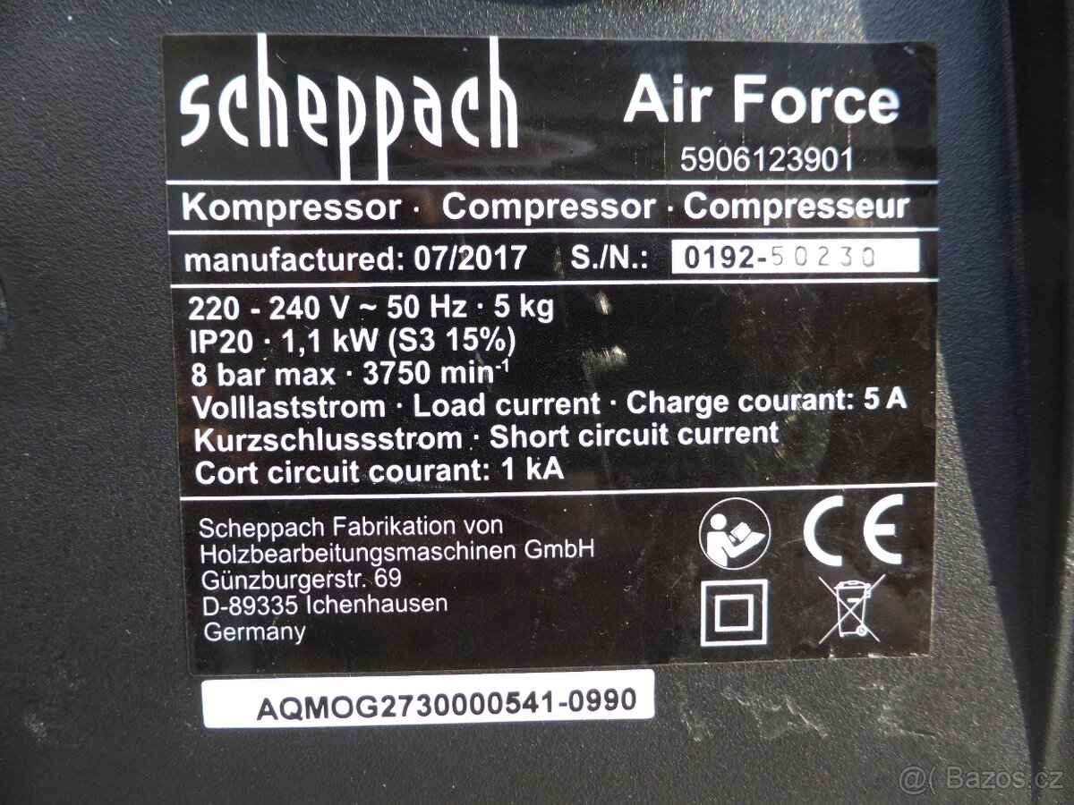 SCHEPPACH kompresor bezolejový - 230Volt,1,1 kW - 6