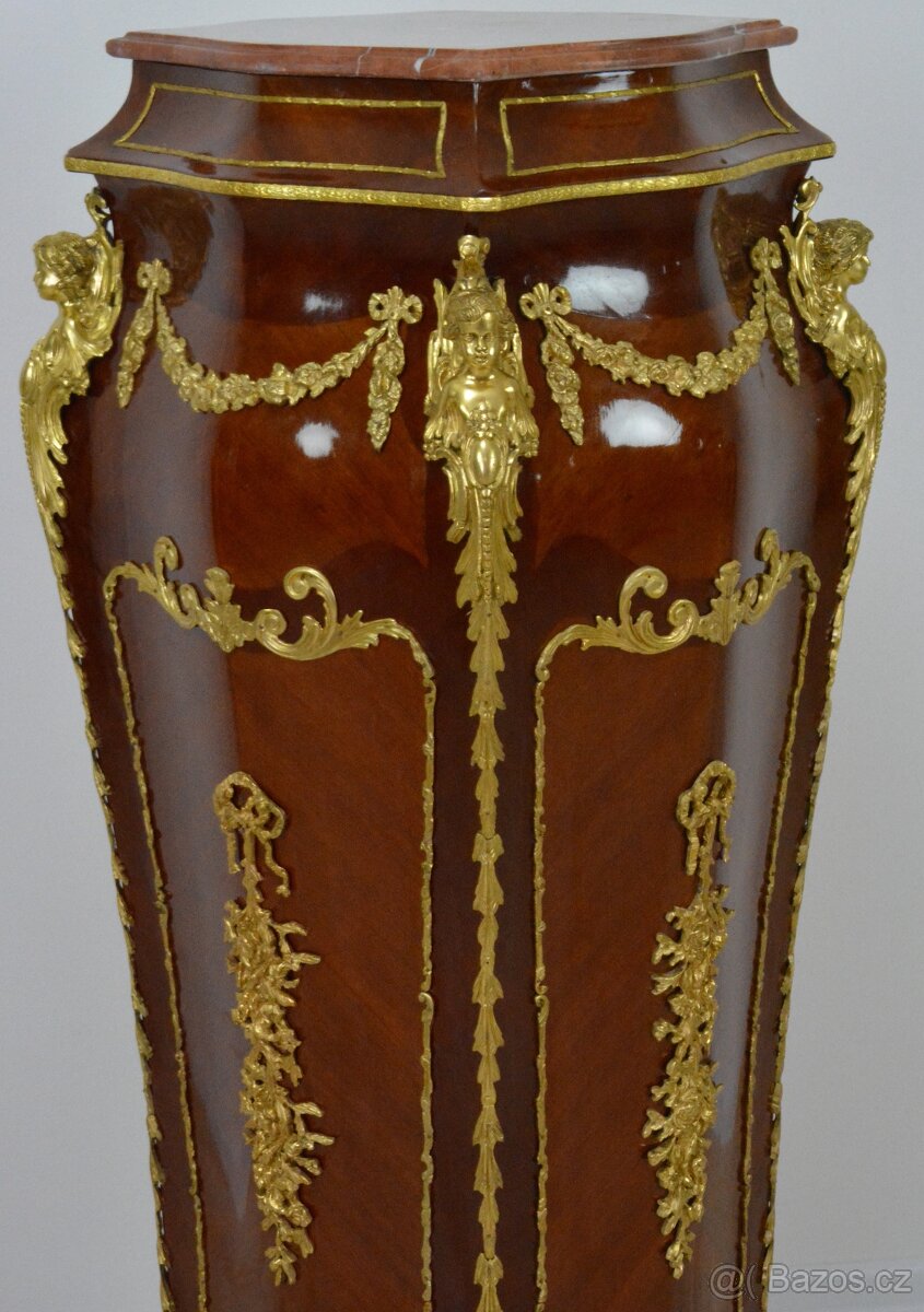 Zámecké konzole - podstavce s mramorem - 141 cm - 6