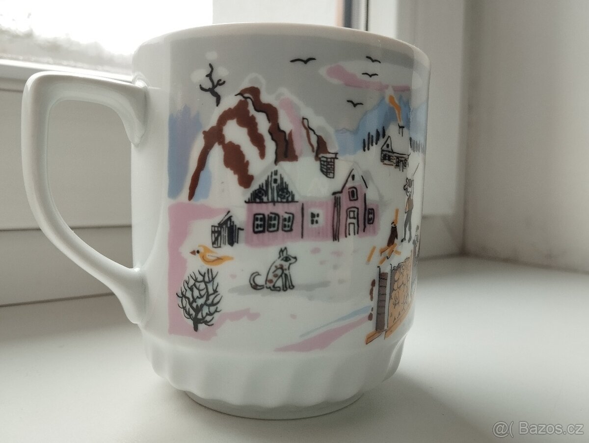 sběratelský retro hrnek - zimní koník - 6
