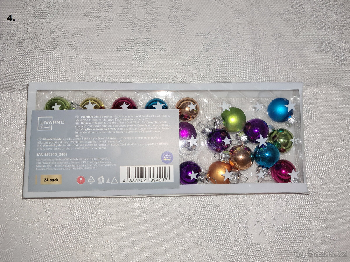 Vánoční stromek umělý + stojan, vánoční baňkky a jiné - 6