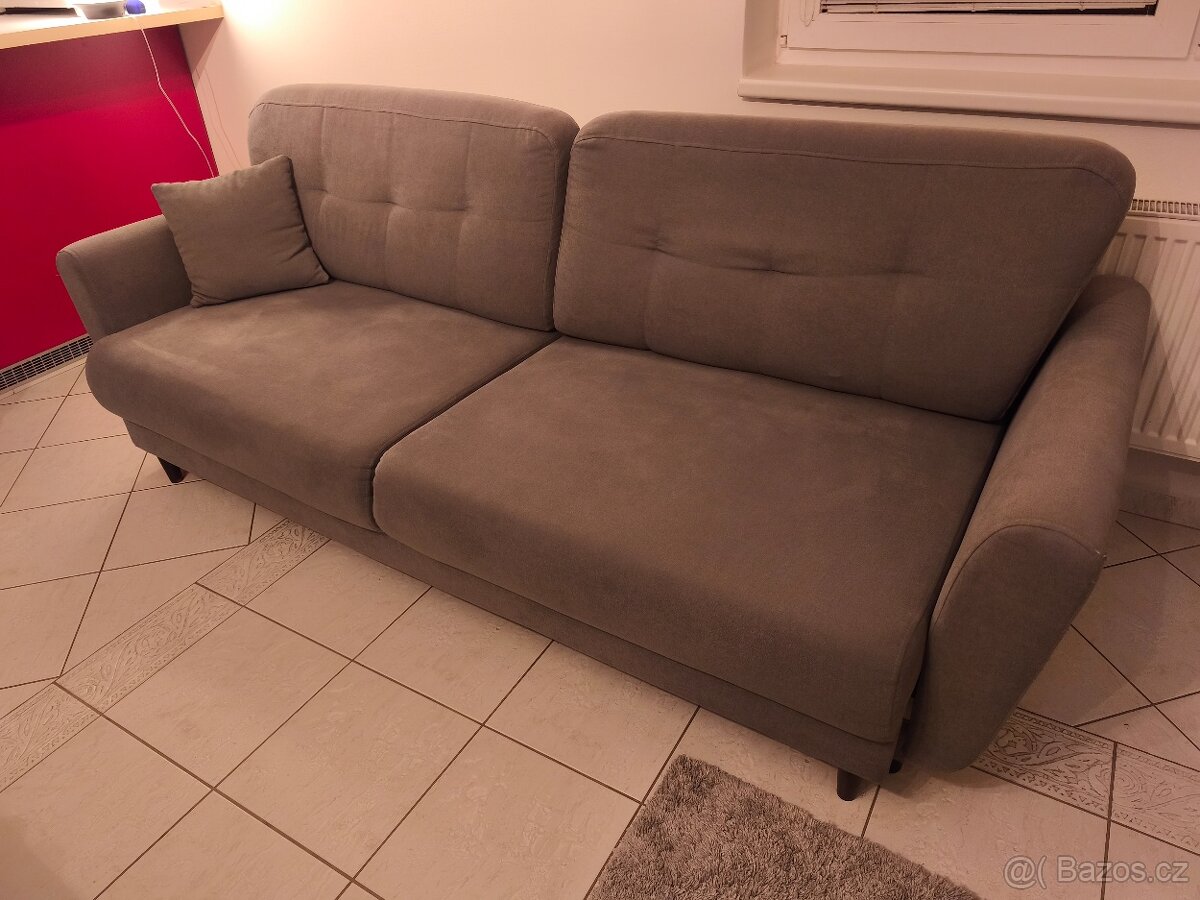 Šedá rozkládací pohovka, délka 200 cm - 6