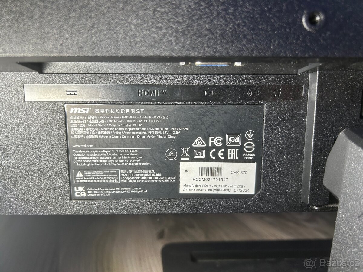 Herní 24,5 MSI MP251 100hz - 6