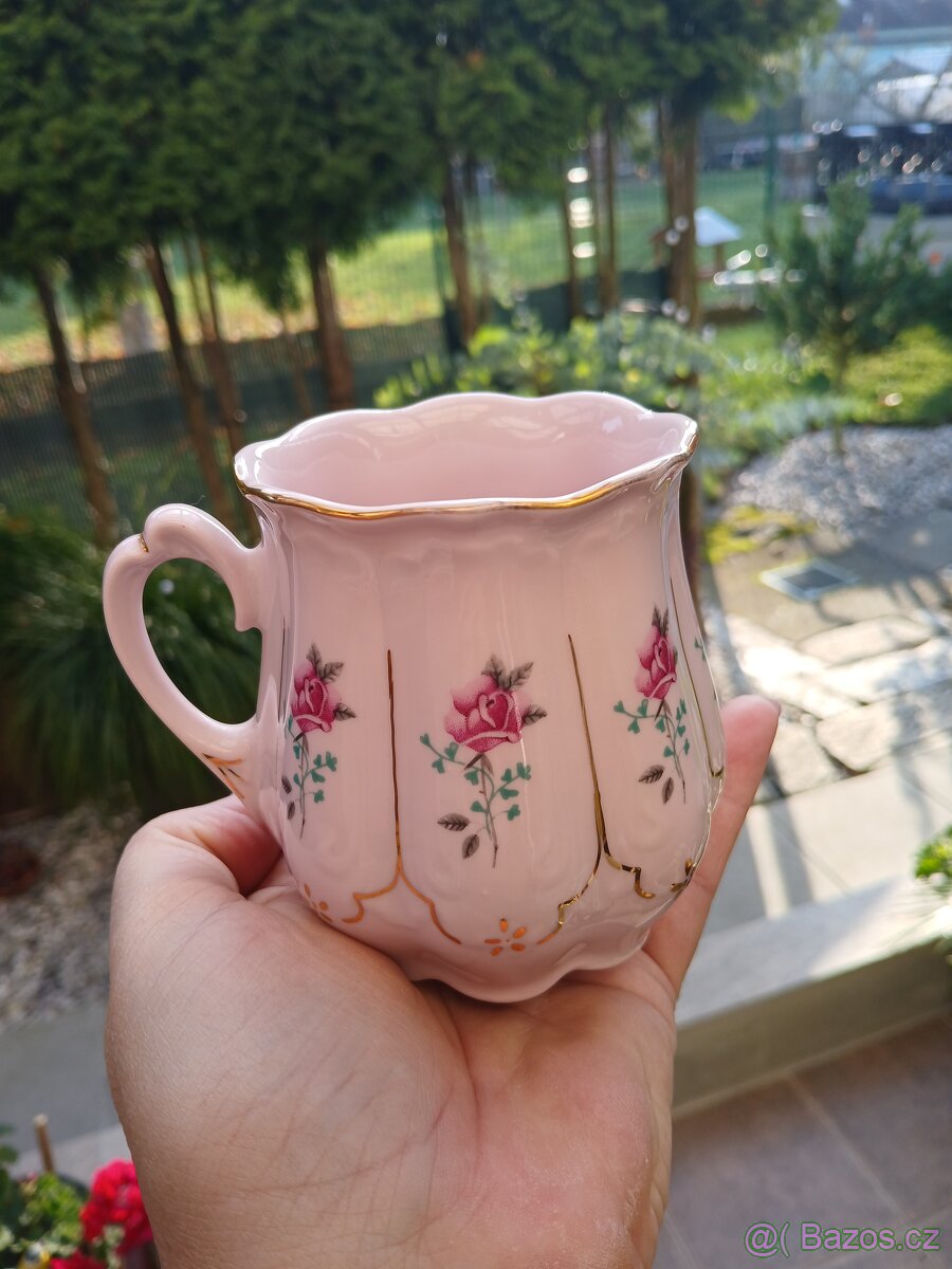 Růžový porcelán-hrnek H&C - 6