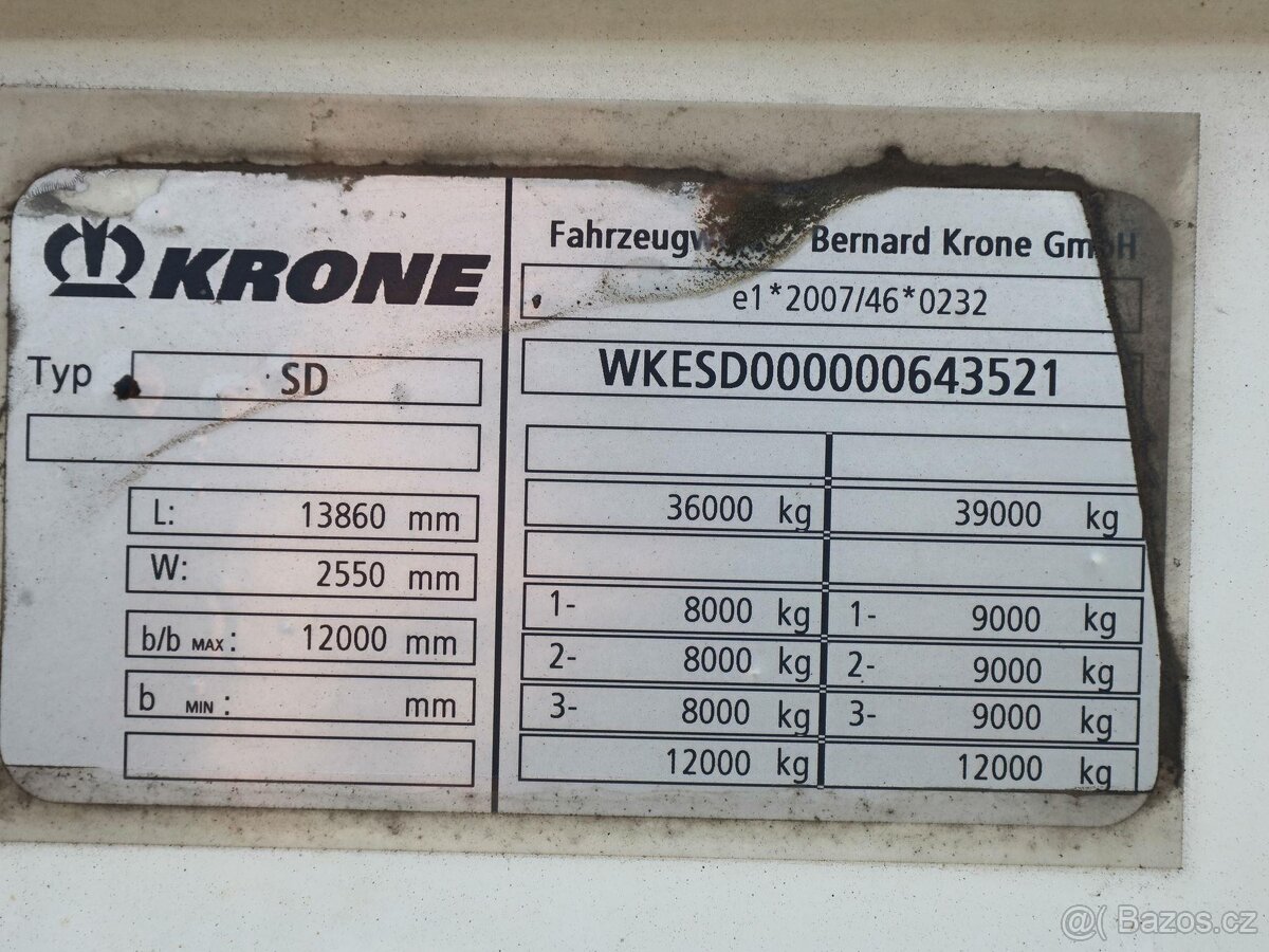 Krone SD PROFI LINER, STANDARD, TŘÍSTRANNÁ SHRNOVACÍ PLACHTA - 6