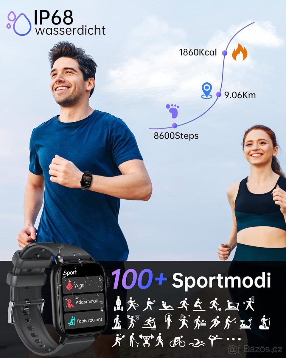 Chytré hodinky LLKBOHA H5 – 1,85" Bluetooth volání, v CZ - 6