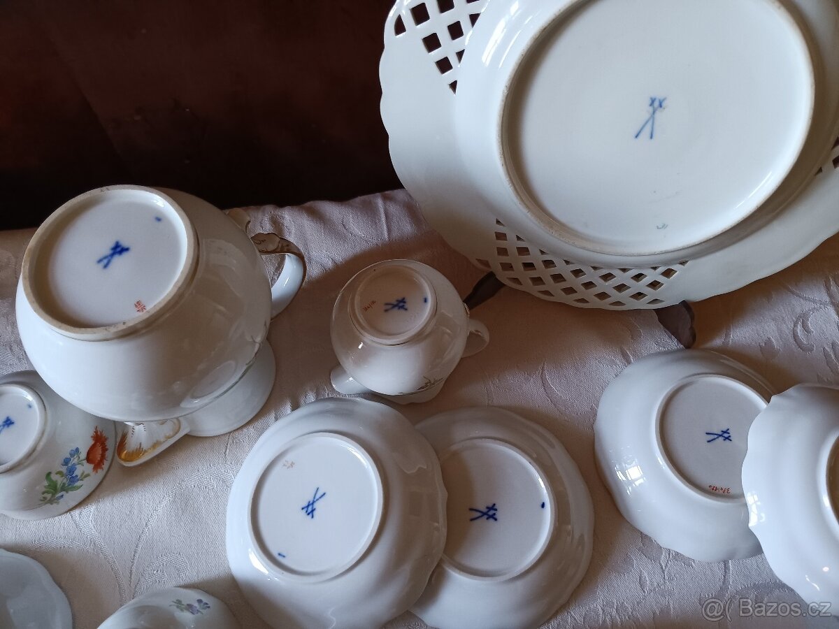 Míšeň, Meissen - malovaný porcelánový servis - 6