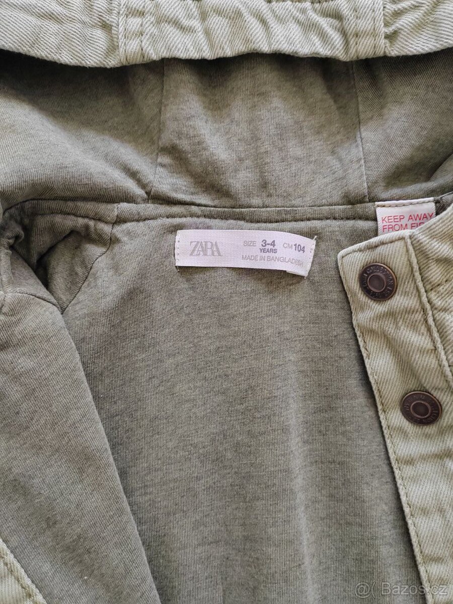 Džínová bunda s kapucí Zara vel. 3-4 (104cm) - 6