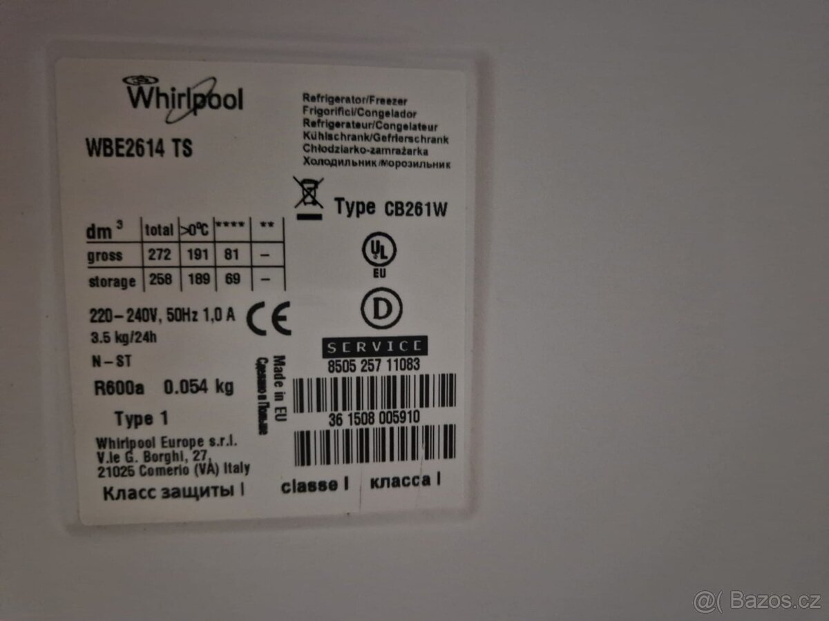 Lednice s mrazákem whirlpool - 6