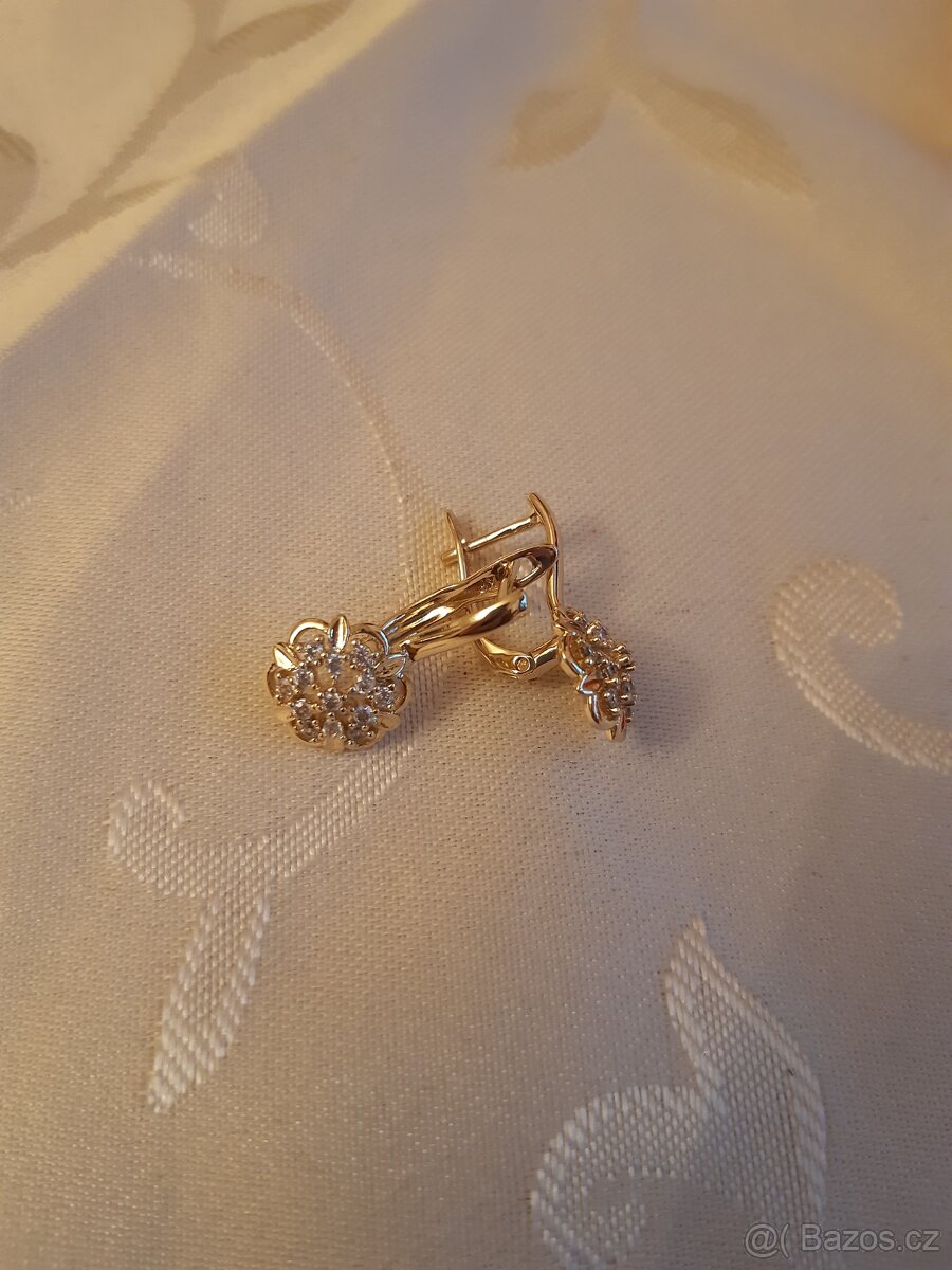 Luxusní pozlacené náušnice - 6