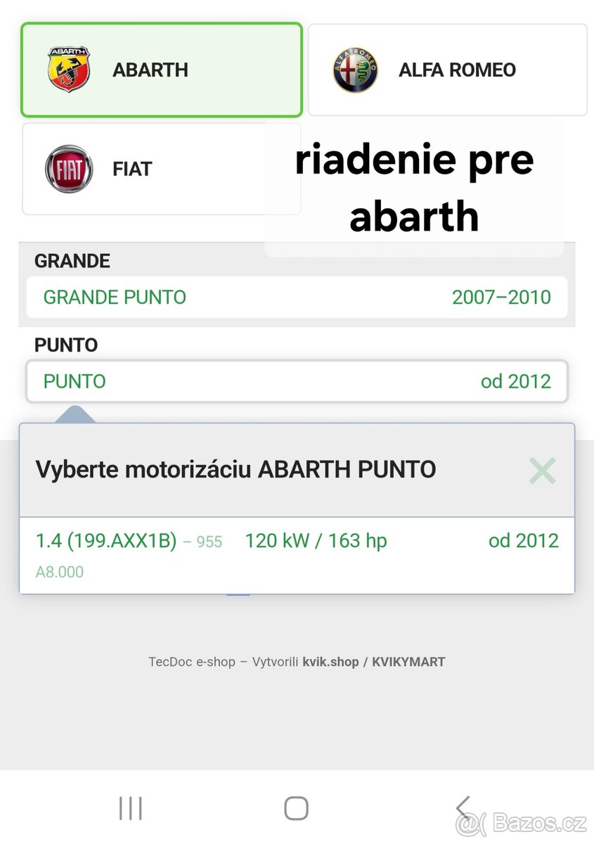 Riadenie Fiat Alfa Romeo Abarth - 6