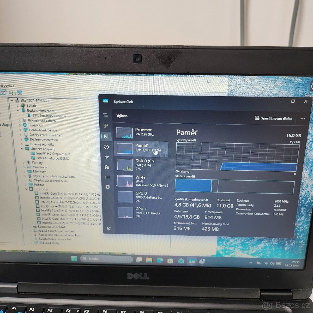 Dell Latitude 5480 /i7-7820HQ/nVidia MX/SSD/DDR4/W11 - 6