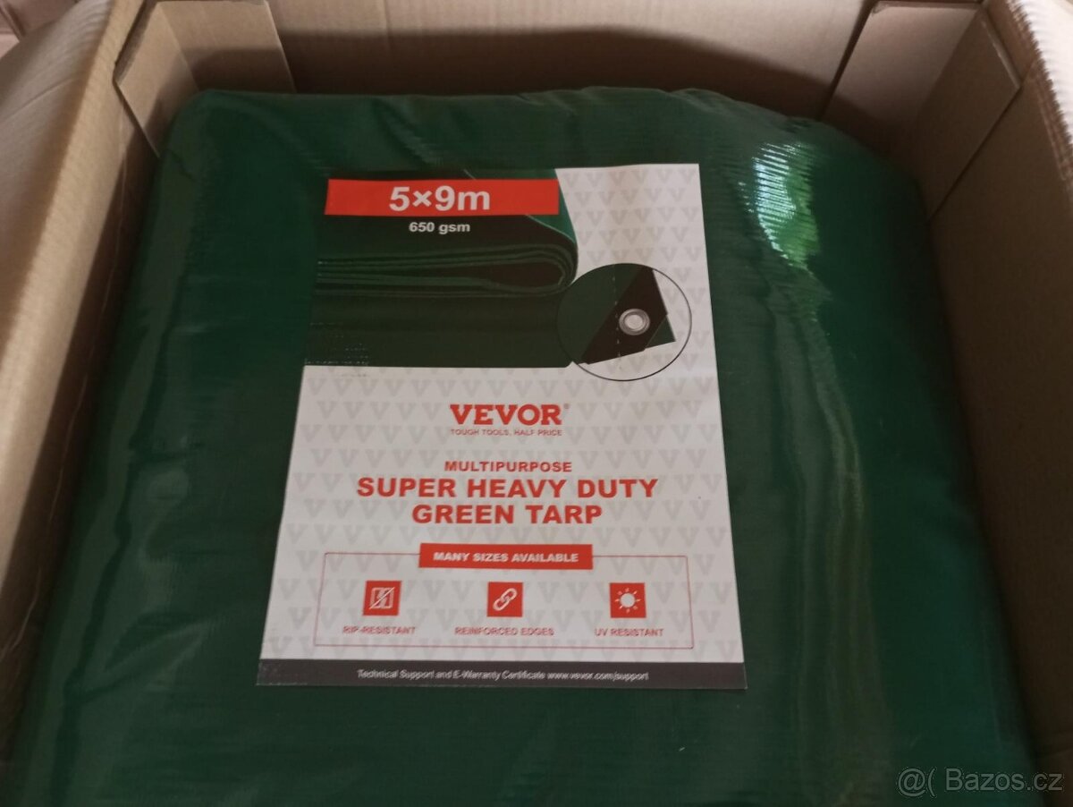 těžká plachta 9 x 5 metrů, 32kg, zelená - 6