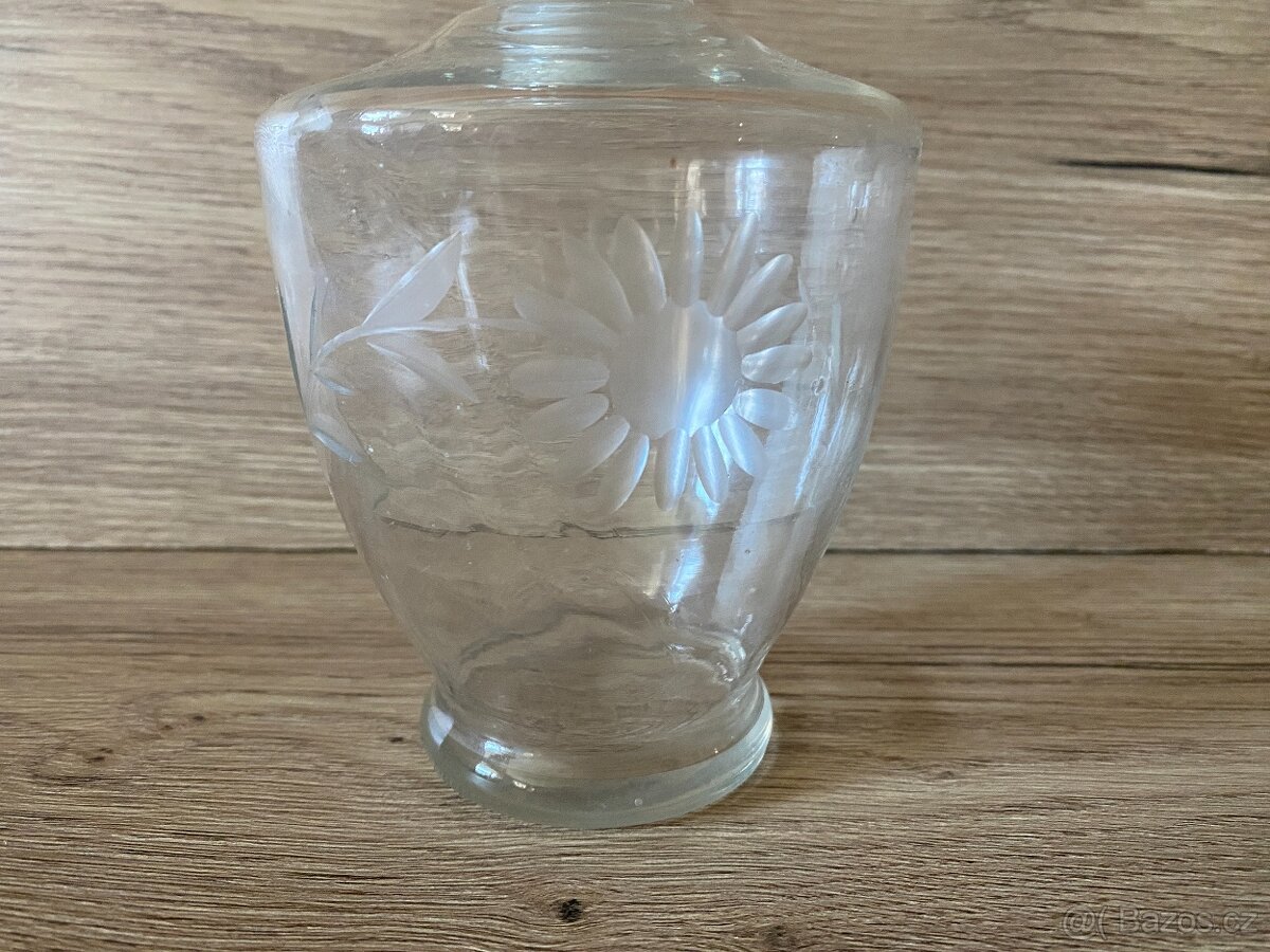 karafa stará skleněná karafa láhev na alkohol demižon - 6