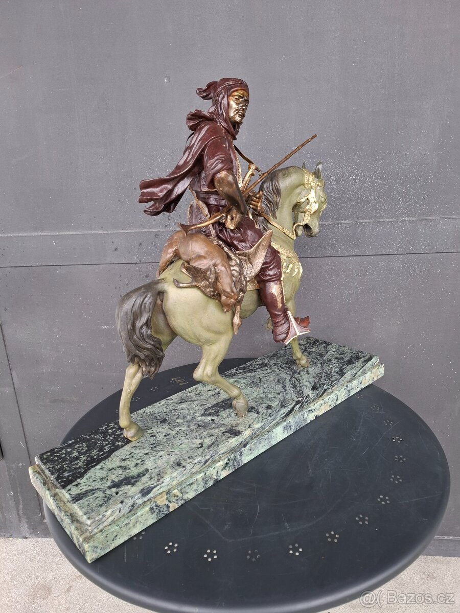 Velká starožitná bronzová socha - 6