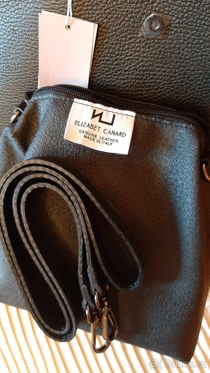 Kožená kabelka do ruky, černá - 6