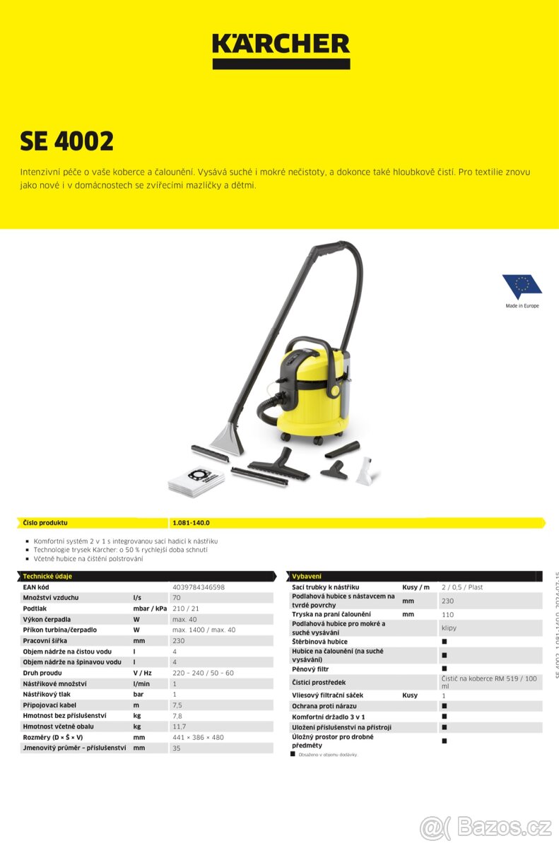 Půjčím tepovač Kärcher SE 4002 - 6