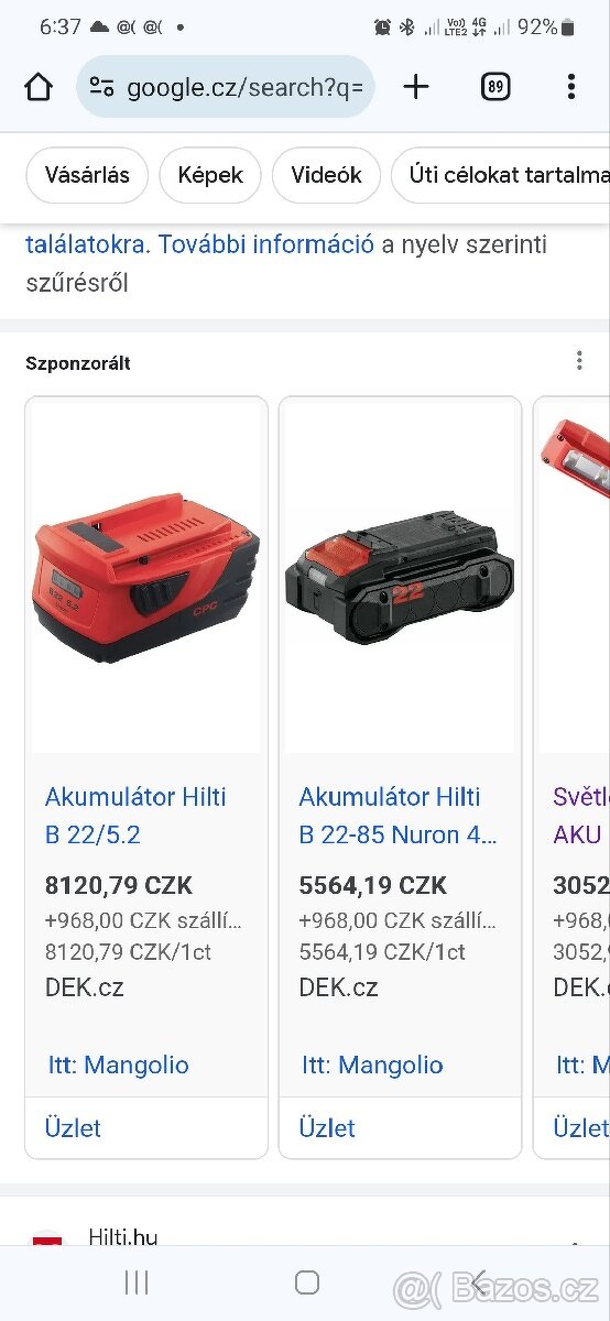 Hilti AKUMULÁTOROVÝ RÁZOVÝ UTAHOVÁK SID 4 -A22 - 6