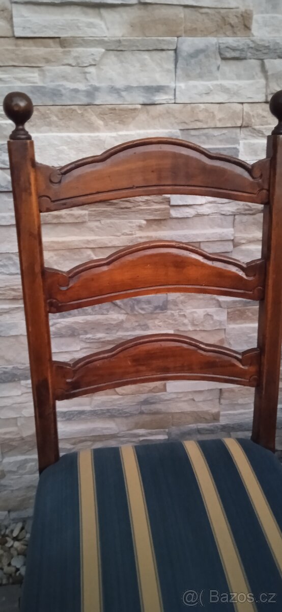 Stylové masivní dřevěné židle 4+1 ks - 6