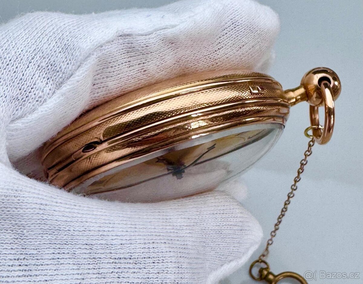 14K ZLATÉ PÁNSKÉ ŠPINDLOVKY SE ZLATÝM CIFERNÍKEM A S BITÍM - 6